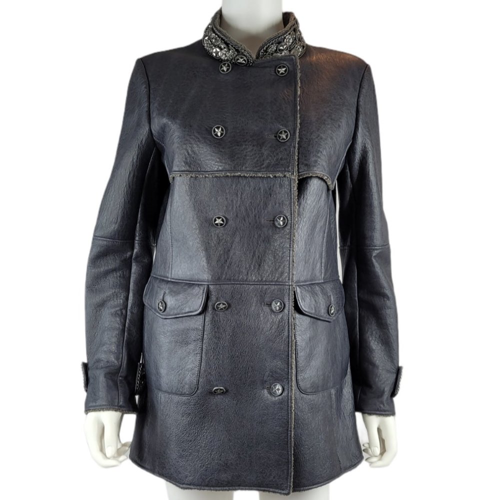 NEW Chanel Lambswool Shearling Leather Jacket/Coat